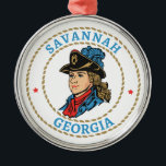 Ornamento De Metal Savannah Georgia Colonial<br><div class="desc">Savannah,  Georgia invites history buffs to walk its colonial-era squares and cobblestone streets,  where its 1733 founding,  preserved town plan,  and centuries-old architecture create a vivid window into America’s early past.</div>