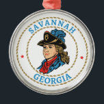 Ornamento De Metal Savannah Georgia Colonial<br><div class="desc">Savannah,  Georgia invites history buffs to walk its colonial-era squares and cobblestone streets,  where its 1733 founding,  preserved town plan,  and centuries-old architecture create a vivid window into America’s early past.</div>