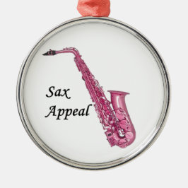 Ornamento De Metal Sax Rosa