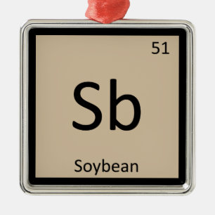 Ornamento De Metal Sb - Química da Soja Símbolo da Tabela Periódica