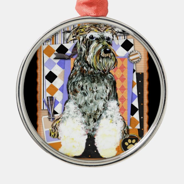 ORNAMENTO DE METAL SCHNAUZER (Frente)