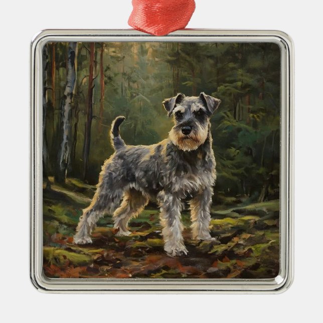 Ornamento De Metal Schnauzer  (Frente)