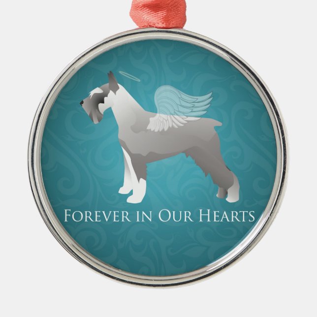 Ornamento De Metal Schnauzer Pet Memorial Design (Frente)