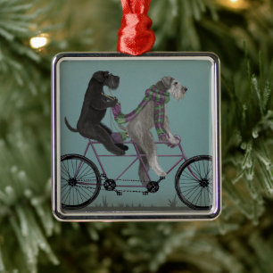 Ornamento De Metal Schnauzer Tandem