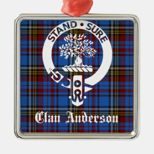 Ornamento De Metal Scottish Clan Anderson Crest & Tartan