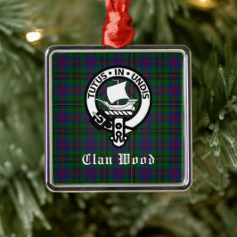 Ornamento De Metal Scottish Clan Wood Crest & Tartan