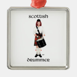 Ornamento De Metal Scottish Lassie - Tambor Tenor