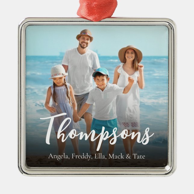 Ornamento De Metal Script de Caligrafia Simples de Fotografia Elegant (Frente)