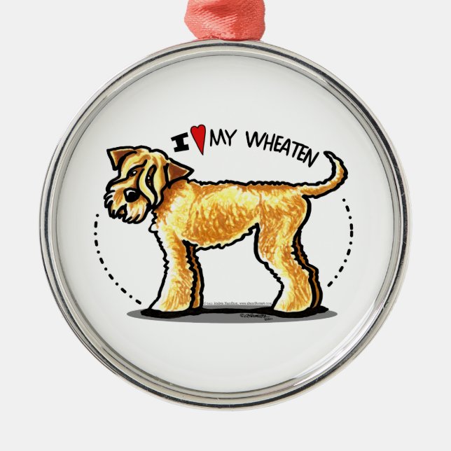 Ornamento De Metal SCWT Wheaten Terrier Lover (Frente)