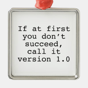 Ornamento De Metal Se início em você não suceda, chame-o a versão
