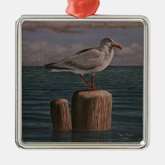 Ornamento De Metal Seagull by Tom Rock Metal Ornament (Frente)