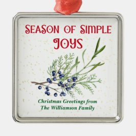 Ornamento De Metal Season of Simple Joys Blue Juniper Christmas