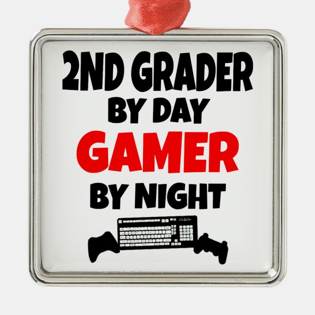 Ornamento De Metal segundo Grader by Day Gamer by Night (Frente)