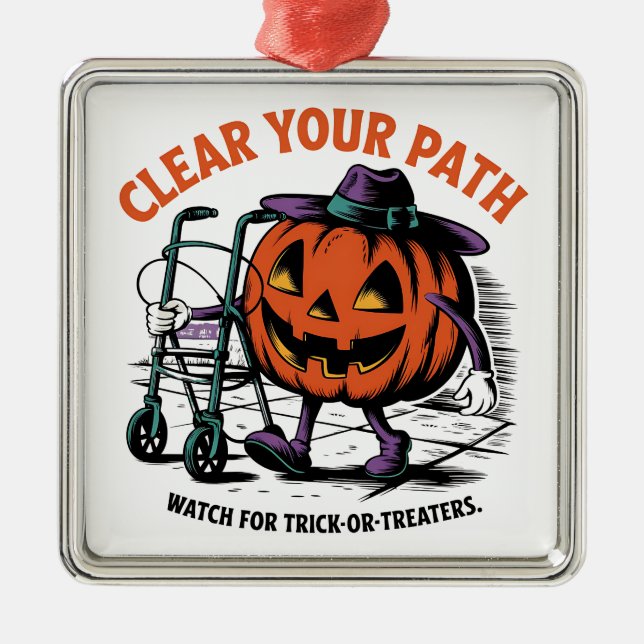 Ornamento De Metal Segurança amigável Jack-o'-Lanterna (Frente)