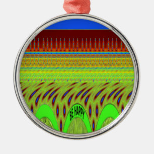 Ornamento De Metal Seja feliz Bolinhas Colorida Motif Gift