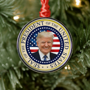 Ornamento De Metal Selo do 47º Presidente Trump ganhou 2024