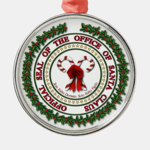 Ornamento De Metal Selo do Escritório de Papai Noel Deluxe