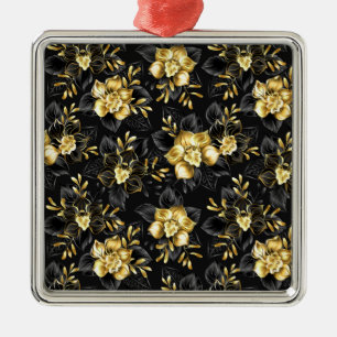 Ornamento De Metal Sem costura com orquídeas de joalharia