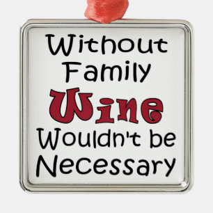 Ornamento De Metal Sem Vinho Familiar