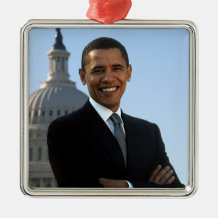 Ornamento De Metal Senador Retrato, Presidente Americano Barack Obama