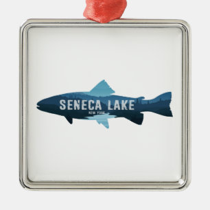 Ornamento De Metal Seneca Lake New York Fish