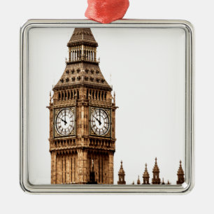 Ornamento De Metal Sepia Big Ben Tower