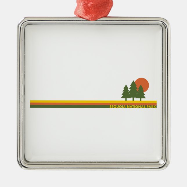Ornamento De Metal Sequoia National Park Pine Trees Sun (Frente)