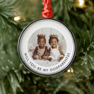 Ornamento De Metal Serão Meus Padrinhos Proposta de Foto Meninos Gême