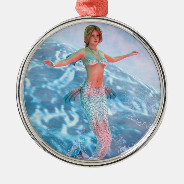 Ornamento De Metal Sereia Fantasia (Frente)