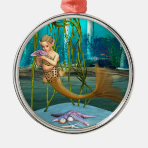 Ornamento De Metal Sereia Jovem Fantasia Subaquática para Crianças