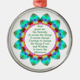 Ornamento De Metal Serenity Prayer centrado em 12 pedais de design
