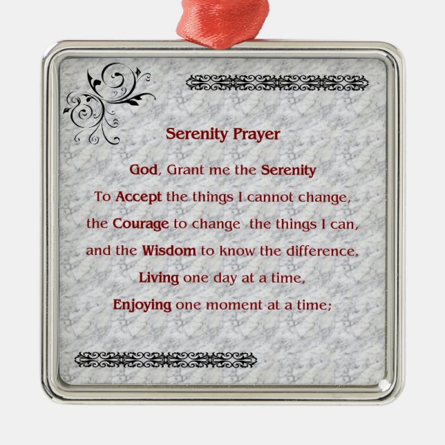 Ornamento De Metal Serenity Prayer Ornament (Frente)