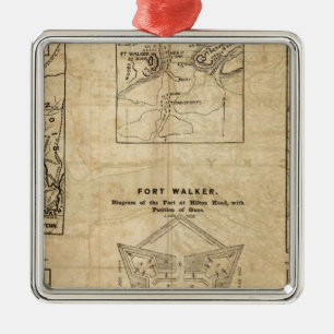 Ornamento De Metal Sete mapas de New York Herald