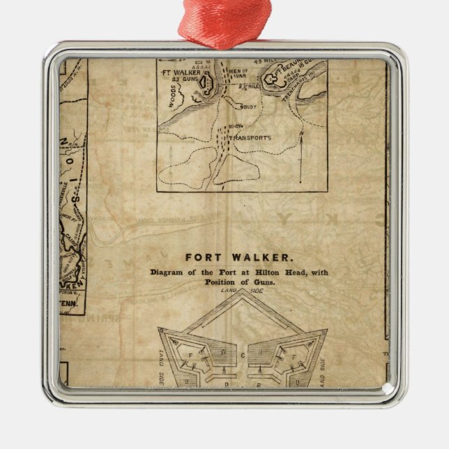 Ornamento De Metal Sete mapas de New York Herald (Frente)