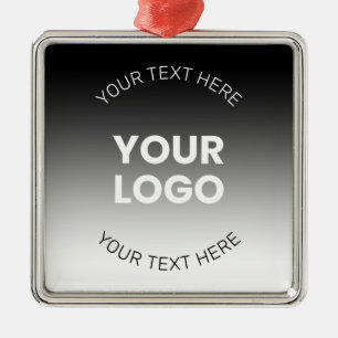 Ornamento De Metal Seu logotipo Gradiente preto e branco moderno ed