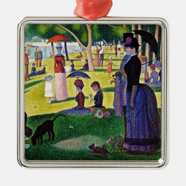Ornamento De Metal Seurat - Domingo em La Grande Jatte (Frente)
