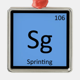 Ornamento De Metal Sg - Química de Atletismo de Velocidade Símbolo Qu