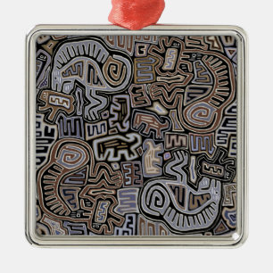 Ornamento De Metal Shaman Peyote Espíritos Ritais Serpentes