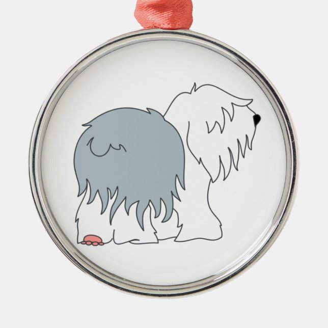 Ornamento De Metal Sheepdog Bobtail (Frente)