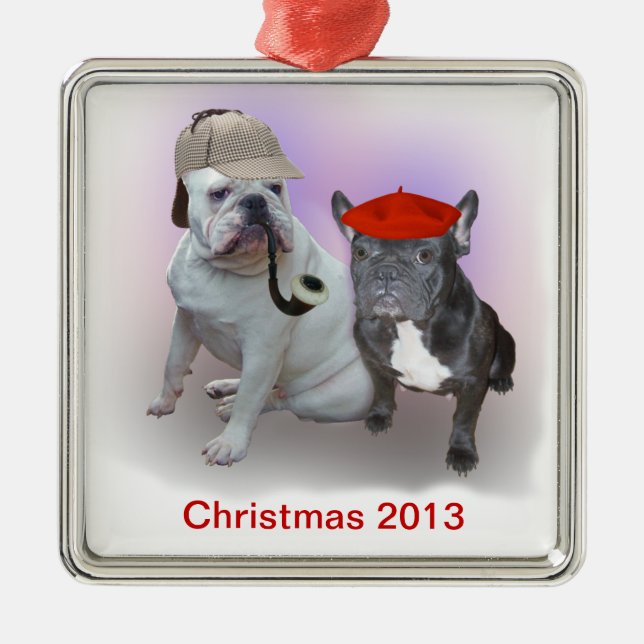 Ornamento De Metal Sherlock e Dr. (Frente)