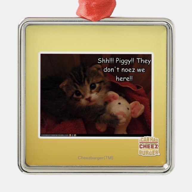 Ornamento De Metal Shh!!! Leitão!! (Frente)