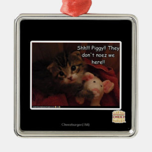 Ornamento De Metal Shh! Piggy!