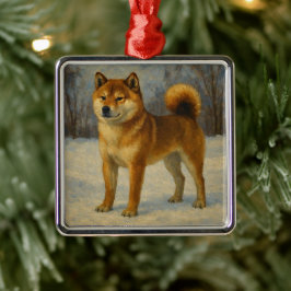 Ornamento De Metal Shiba Inu