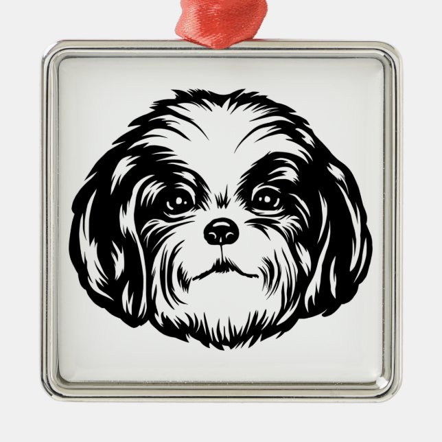 Ornamento De Metal Shih Tzu Dog (Frente)