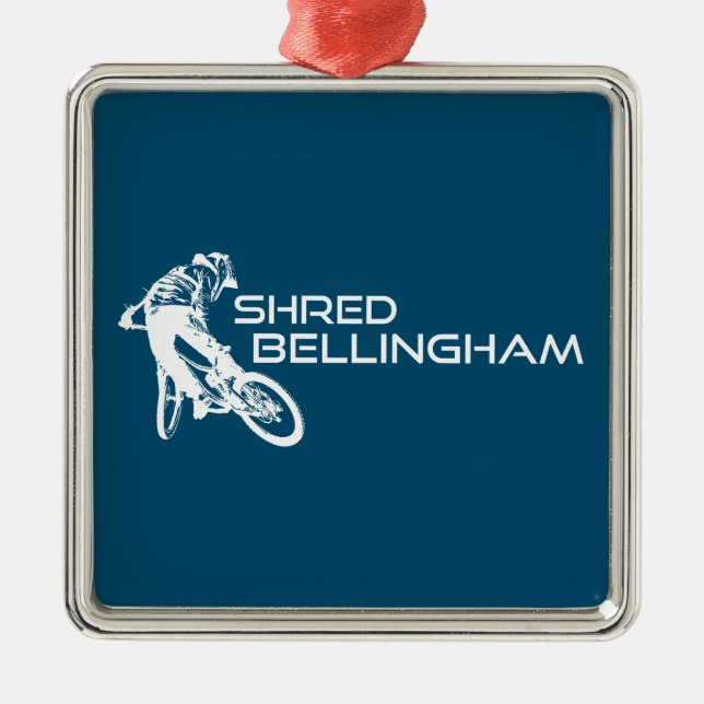 Ornamento De Metal Shred Bellingham Washington Mountain Biking (Frente)