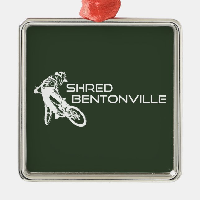 Ornamento De Metal Shred Bentonville Arkansas Mountain Biking (Frente)