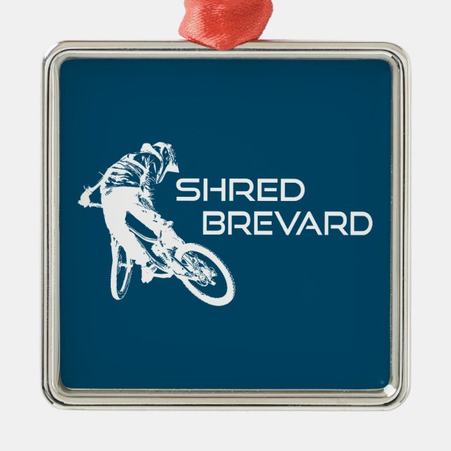Ornamento De Metal Shred Brevard North Carolina Mountain Biking (Frente)