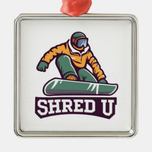 Ornamento De Metal Shred University Snowboard