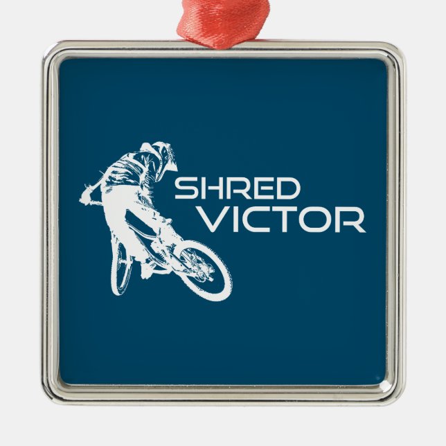Ornamento De Metal Shred Victor Idaho Mountain Biking (Frente)