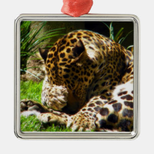 Ornamento De Metal Shy Leopard